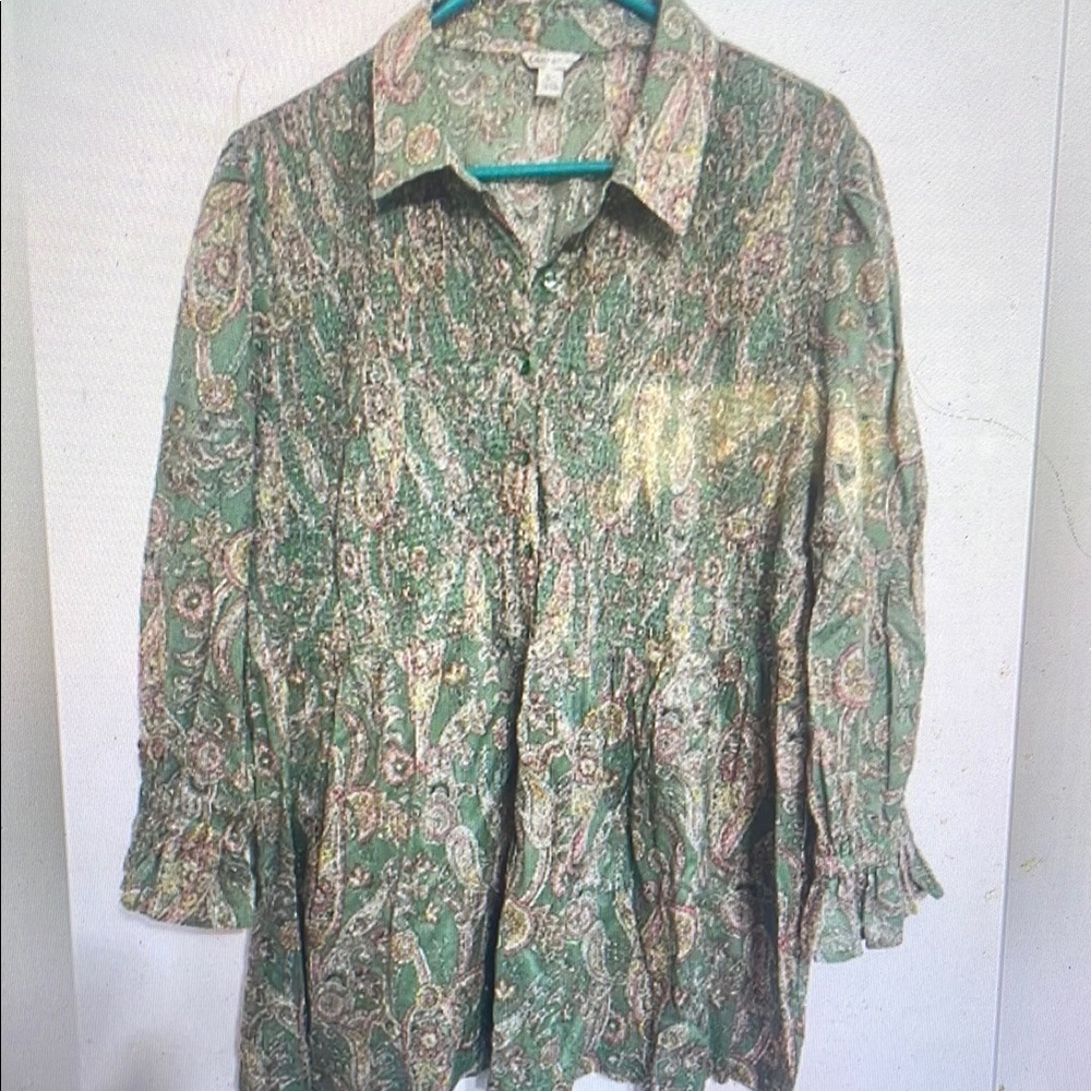 Floral Green Blouse